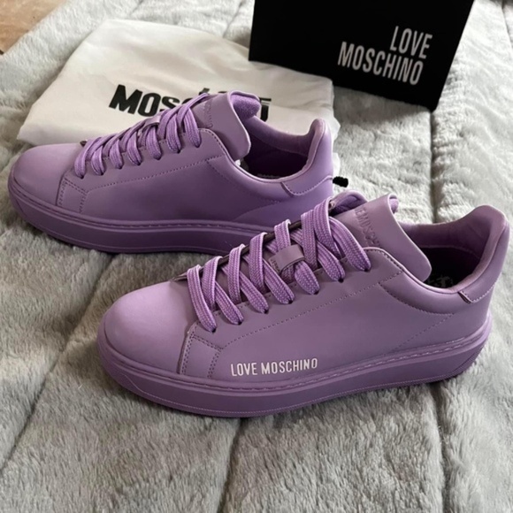 MOSCHINO Calfskin Bold Love Sneakers - Picture 5 of 15